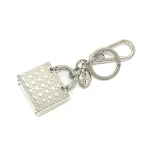 Silver Fabric Dior Key Holder