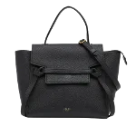 Black Leather Celine Shoulder Bag