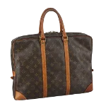 Brown Canvas Louis Vuitton Porte Documents Voyage