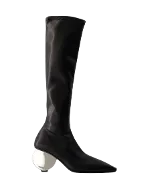 Black Leather Courrèges Boots