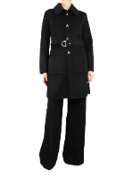 Black Wool Maje Coat