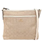 Beige Canvas Coach Benett Crossbody Bag