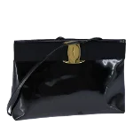 Black Canvas Salvatore Ferragamo Shoulder Bag