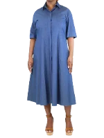 Blue Cotton Loro Piana Dress