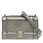 Silver Leather Dior Shoulder Bag