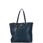 Navy Leather Prada Tote