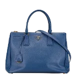 Blue Leather Prada Galleria Bag