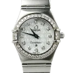 White Glass Omega Watch