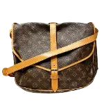 Brown Canvas Louis Vuitton Saumur