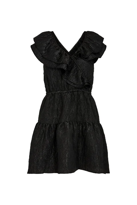 Black Polyester Designers Remix Dress