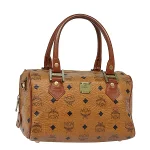 Brown Leather MCM Boston Bag