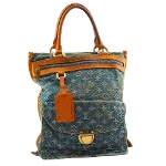 Blue Leather Louis Vuitton Shopper