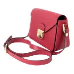 Red Fabric Longchamp Shoulder Bag