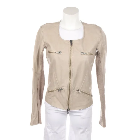 Brown Leather Twinset Jacket