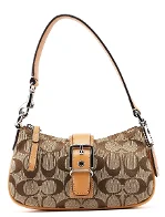 Beige Leather Coach Handbag