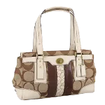 Beige Canvas Coach Handbag