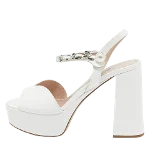 White Leather Miu Miu Sandals