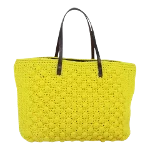 Yellow Cotton Fendi Tote