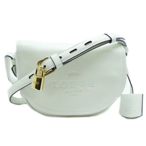 White Leather Loewe Shoulder Bag
