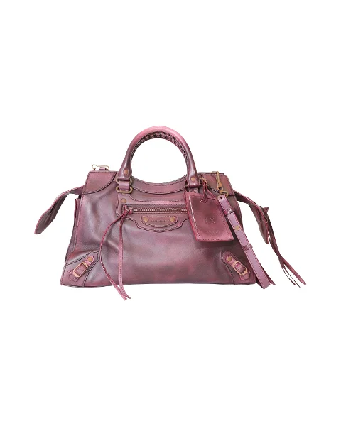 Burgundy Leather Balenciaga Handbag