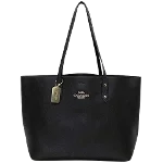 Black Leather Coach Tote