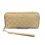 Beige Canvas Coach Wallet