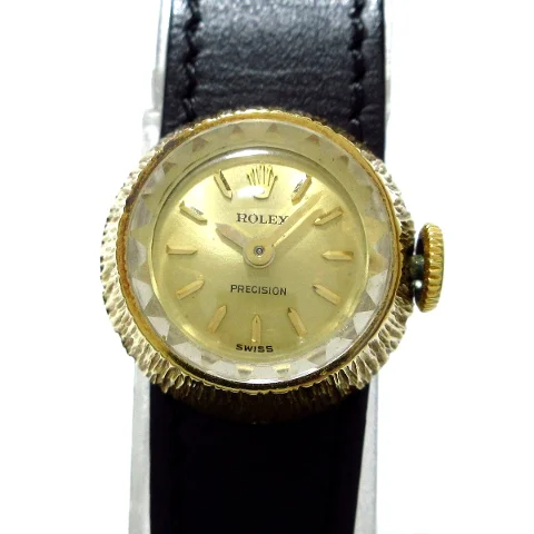 Black Leather Rolex Watch