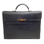 Black Leather Hermès Handbag