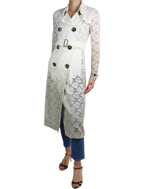 White Fabric Burberry Coat