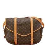 Brown Canvas Louis Vuitton Saumur