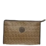 Brown Canvas Fendi Clutch