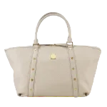 White Leather MCM Tote