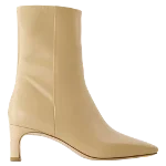 Beige Leather Aeyde Boots