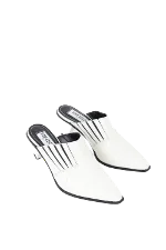 White Leather Kenzo Heels
