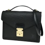 Black Leather Louis Vuitton Monceau