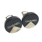 Black Fabric Chanel Earrings