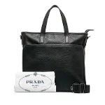 Black Leather Prada Handbag