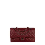 Rot Leder Chanel Schultertasche