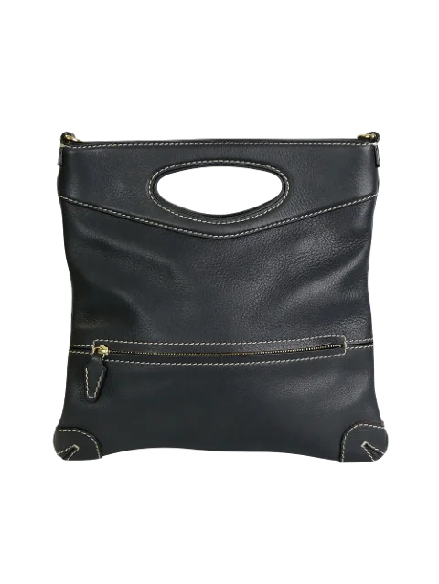 Blue Leather Loro Piana Shoulder Bag