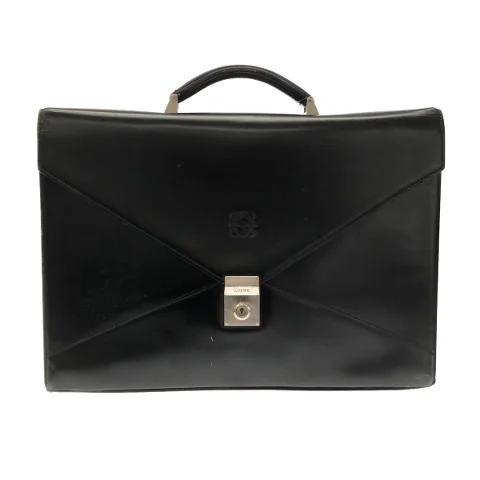 Black Leather Loewe Briefcase