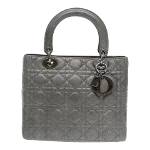 Silver Leather Dior Lady Dior