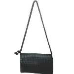 Black Satin Bottega Veneta Shoulder Bag