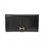 Black Leather Hermes Wallet