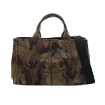 Brown Canvas Prada Canapa Tote