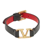 Black Leather Valentino Bracelet