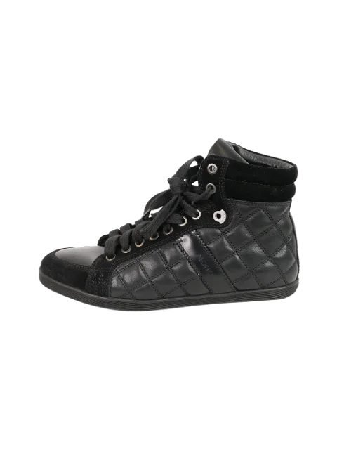 Black Leather Moncler Sneakers