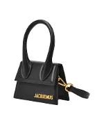 Black Leather Jacquemus Crossbody Bag