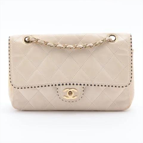 White Leather Chanel Timeless