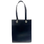 Black Leather Cartier Tote