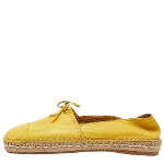 Yellow Leather Prada Flat Shoes